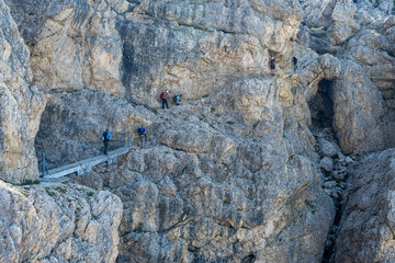 A man on the way to Monte Lagazuoi Piccolo. Alps, Dolomites, Italy. © Tomasz Warszewski