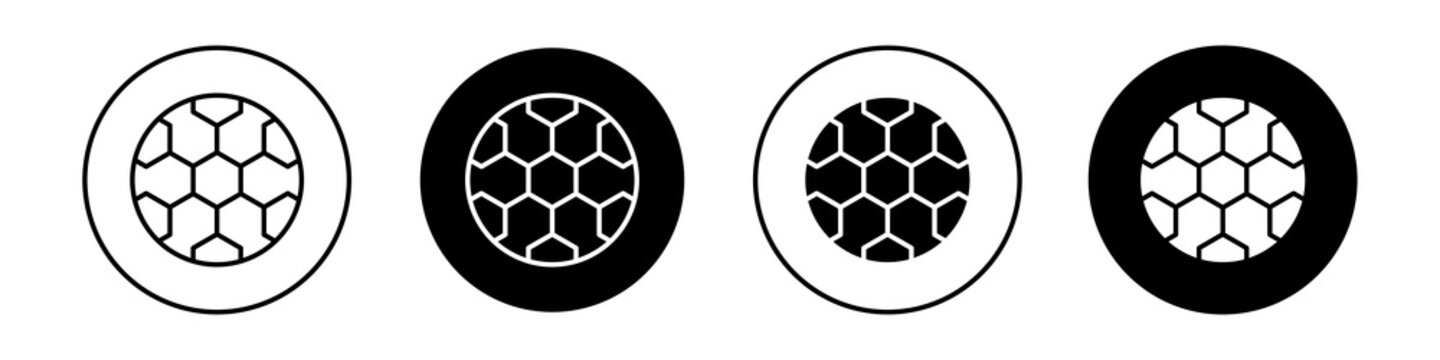 Football icon flat outline in black