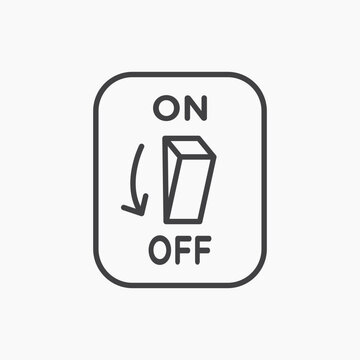 Light switch off icon flat outline in black