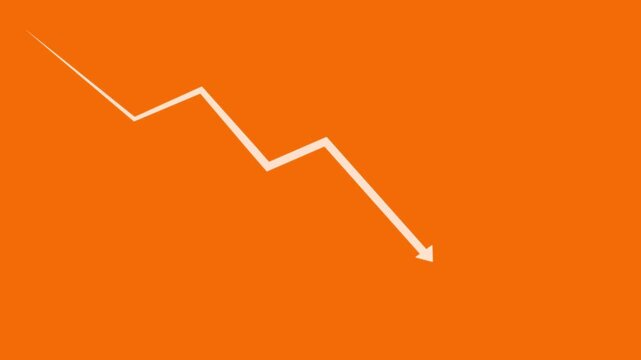 White arrow pointing on orange background