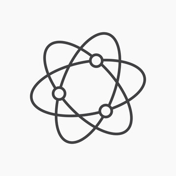 React icon flat outline in black