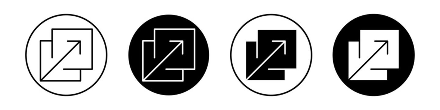 Resize icon flat outline in black