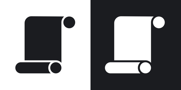 Scroll icon flat outline in black