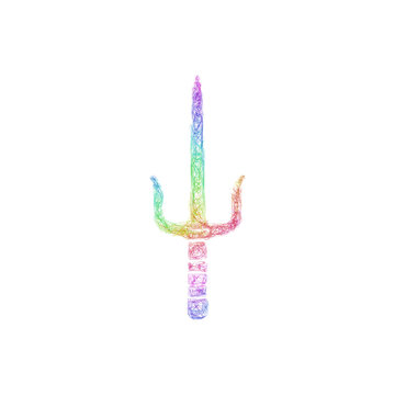 Multicolored sketch sai weapon icon design