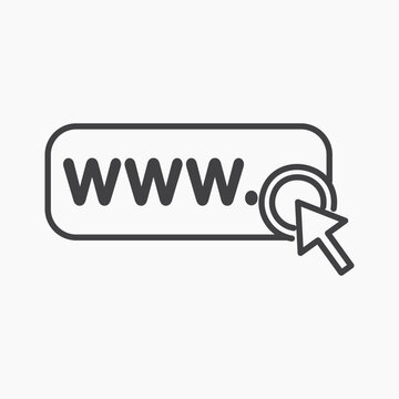 Url icon flat outline in black
