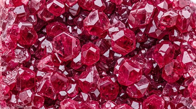 Raw Red Ruby Crystal Mineral Cluster Background
