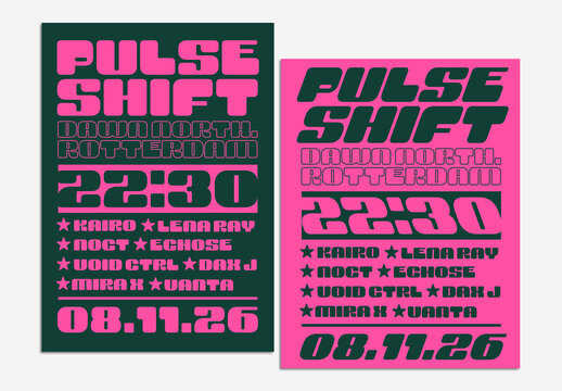 Y2K Typography Event Poster Template