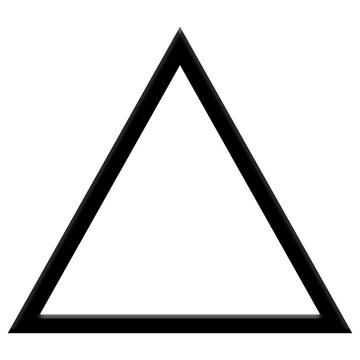Black triangle outline, geometric shape and minimalist design element
