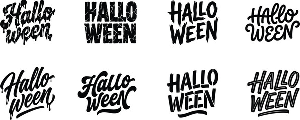 Obraz premium Multiple Hallo Wien typographic designs in various handwritten styles on a white background