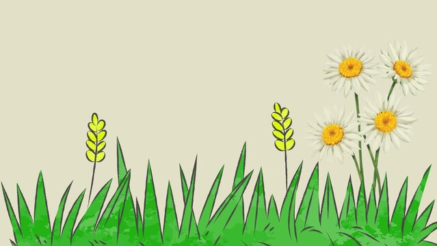 grass and flowers vector