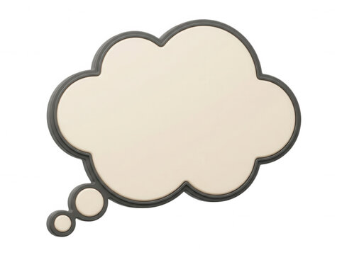 Ultra realistic white thought bubble isolated on a transparent background symbol