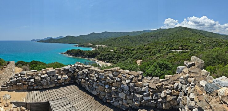 Ancient Stagira, located on the Chalkidiki coast - Greece , is renowned for being the birthplace of Aristotle, - ancient ruins and archeological site