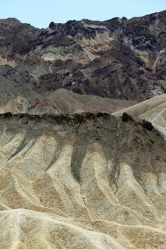 The dark capping vertical - Zabriskie Point, Death Valley National Park, California