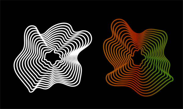 Abstract wavy concentric lines geometric pattern