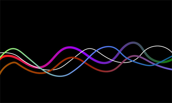 Abstract colorful wave lines