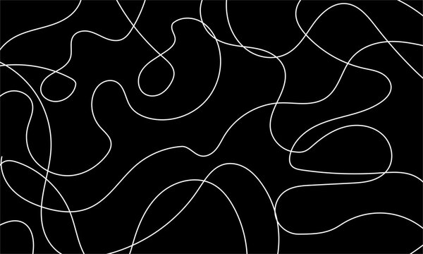 Abstract continuous line pattern with white squiggles