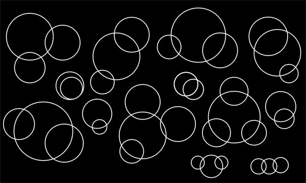 Abstract pattern of overlapping white circles