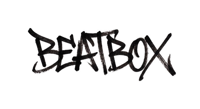 Bold black graffiti style lettering spelling out BEATBOX