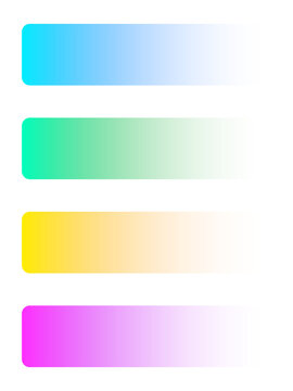 Gradient rounded rectangle placeholder card with colorful blue green yellow purple design set for web ui banner button interface and transparent overlay png