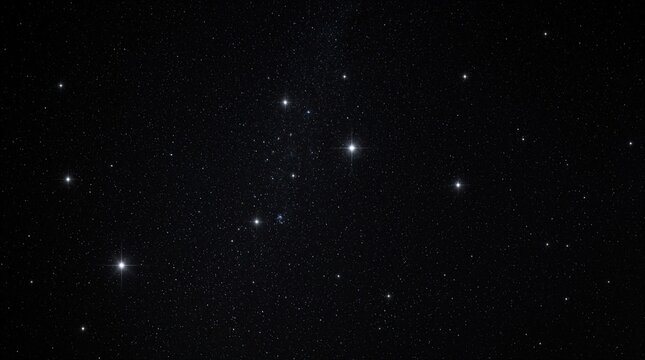 Deep black night sky with countless stars. Some stars shine bright, others faint. Universe background for science, cosmos, and discovery themes. Vastness and wonder.