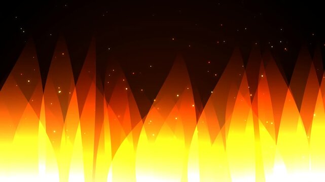 Abstract flame background featuring stylized dynamic fire elements swaying smoothly with glowing sparks drifting on a dark backdrop.