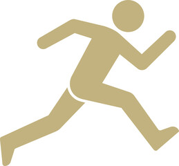 Fototapeta premium Sand Stick Figure Running Dynamic Motion Energy Icon Isolated on Transparent Background PNG Vector