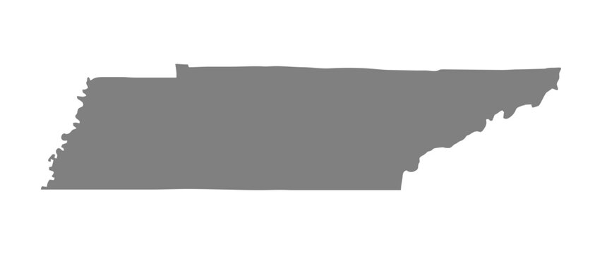 Vector illustration of the map of Tennessee.