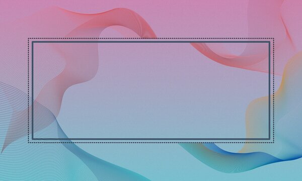 Pink Abstract Waves Frame Vector Background