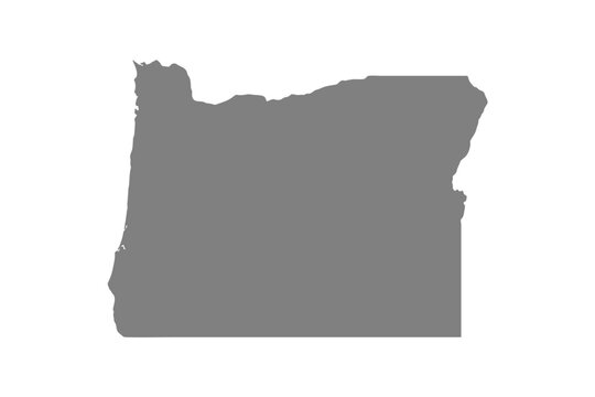 Vector illustration of the map of Oregon.
