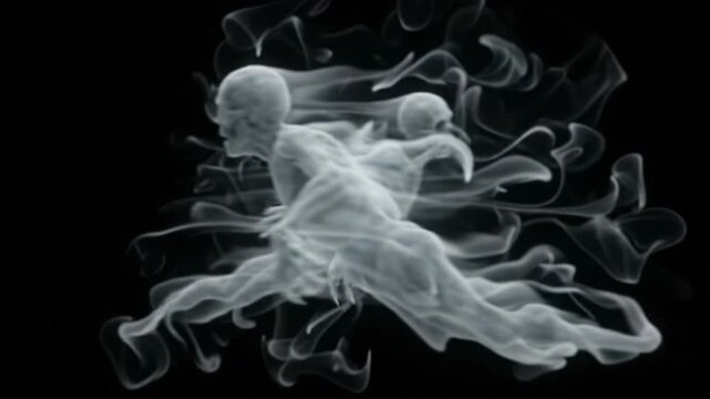 Ghostly fog overlay on black background