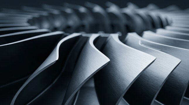 Detailed focus on steel turbine propeller blades for industrial additive machinery technologies.