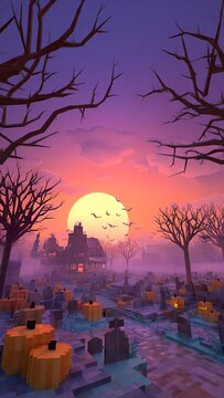 Helloween scene with Roblox style