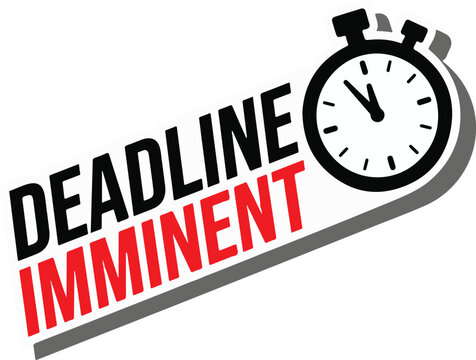 Deadline Imminent Stopwatch Typography with Bold Retro Graphic for Urgency and Time Pressure