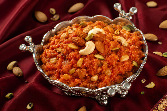 Rich Gajar Halwa With Almonds, Cashews and Pistachios