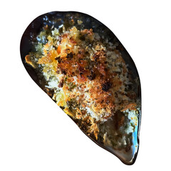 ムール貝のパン粉焼き フランス料理自家製切り抜き カフェ主食おかず食材素材 © as_design