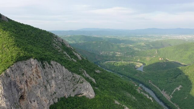 Aerial View of West Morava River Meander, Cacak, Serbia