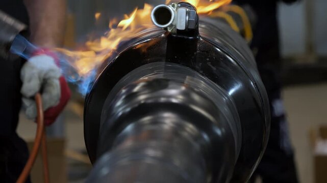 heat shrink tube being heated up