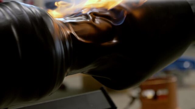 heat shrink tube being heated up