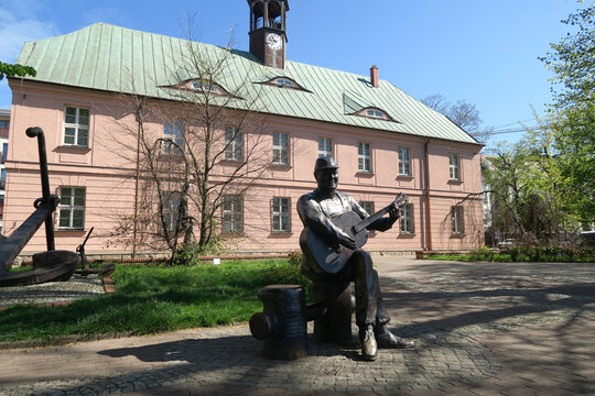 Świnoujście, Poland. Monument to Jerzy Porębski, a singer and sailor