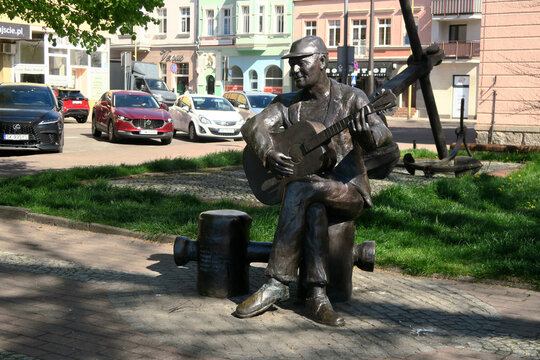 Świnoujście, Poland. Monument to Jerzy Porębski, a singer and sailor