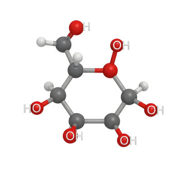 Glucose Sugar Ring Molecular Structure Model