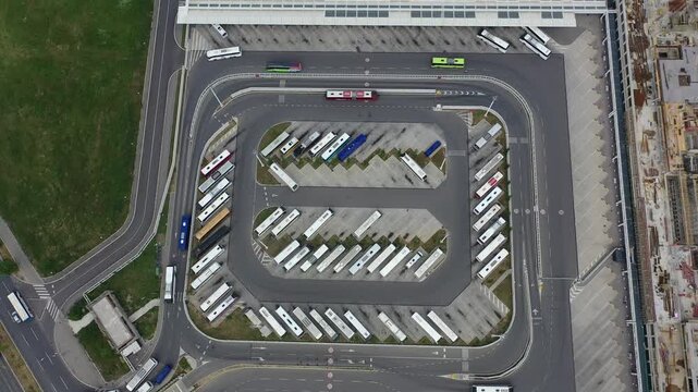 Top-Down View of Belgrade Main Bus Station, New Belgrade, Serbia