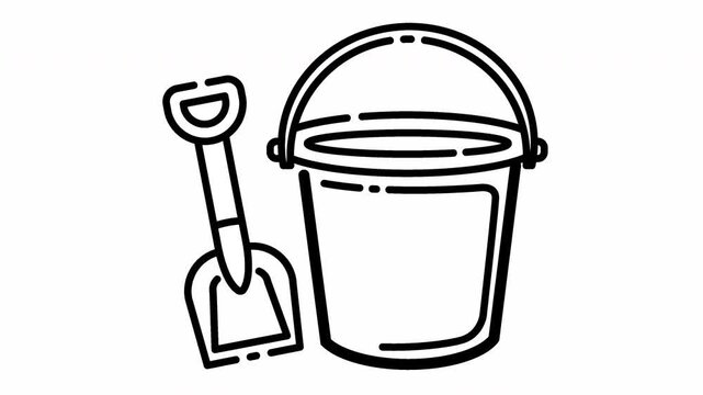 Beach bucket and shovel animation video