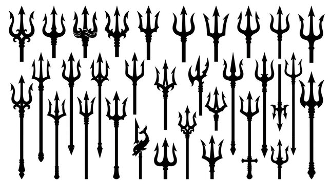 Silhouettes of Poseidon Tridents and Sea Spears Collection