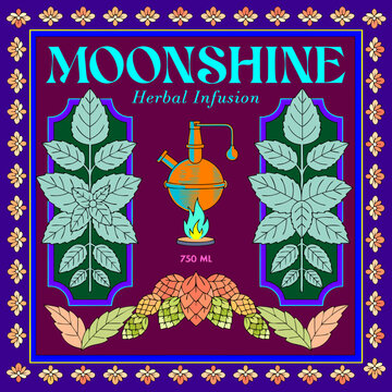  vector, vector graphics, moonshine, berries, maize, label, sticker, blueberry, oak, wormwood, wild berry, rowan, juniper, alcoholic beverages, bourbon, spirits, alcoholic products