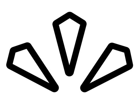 Hand drawn diamond burst realization lines and attention mark vector graphic design decorative element material isolated