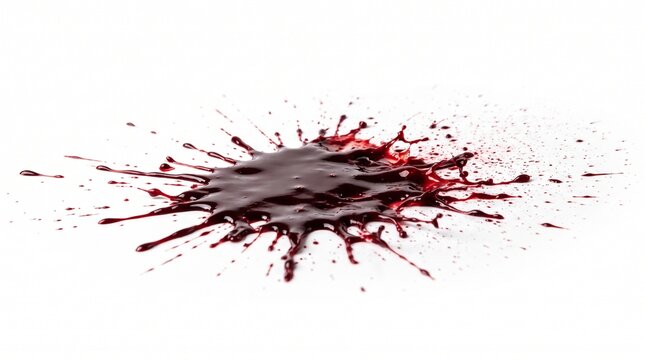 Dark Drops of blood, blood splash, blood spot. Isolated on Transparent background.