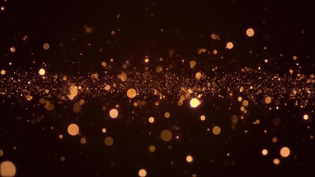 Warm copper bronze bokeh particle light effect loop video
