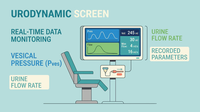 Urodynamic Screen Medical Device for Urine Flow Monitoring Isolated