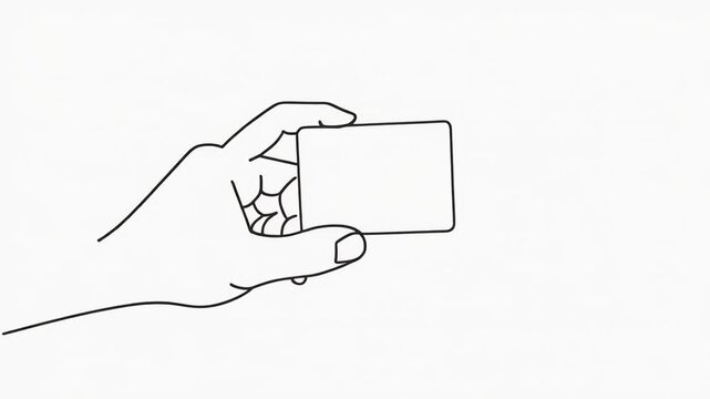 Hand Holding Credit Card Line Art Animation for Payment and Banking